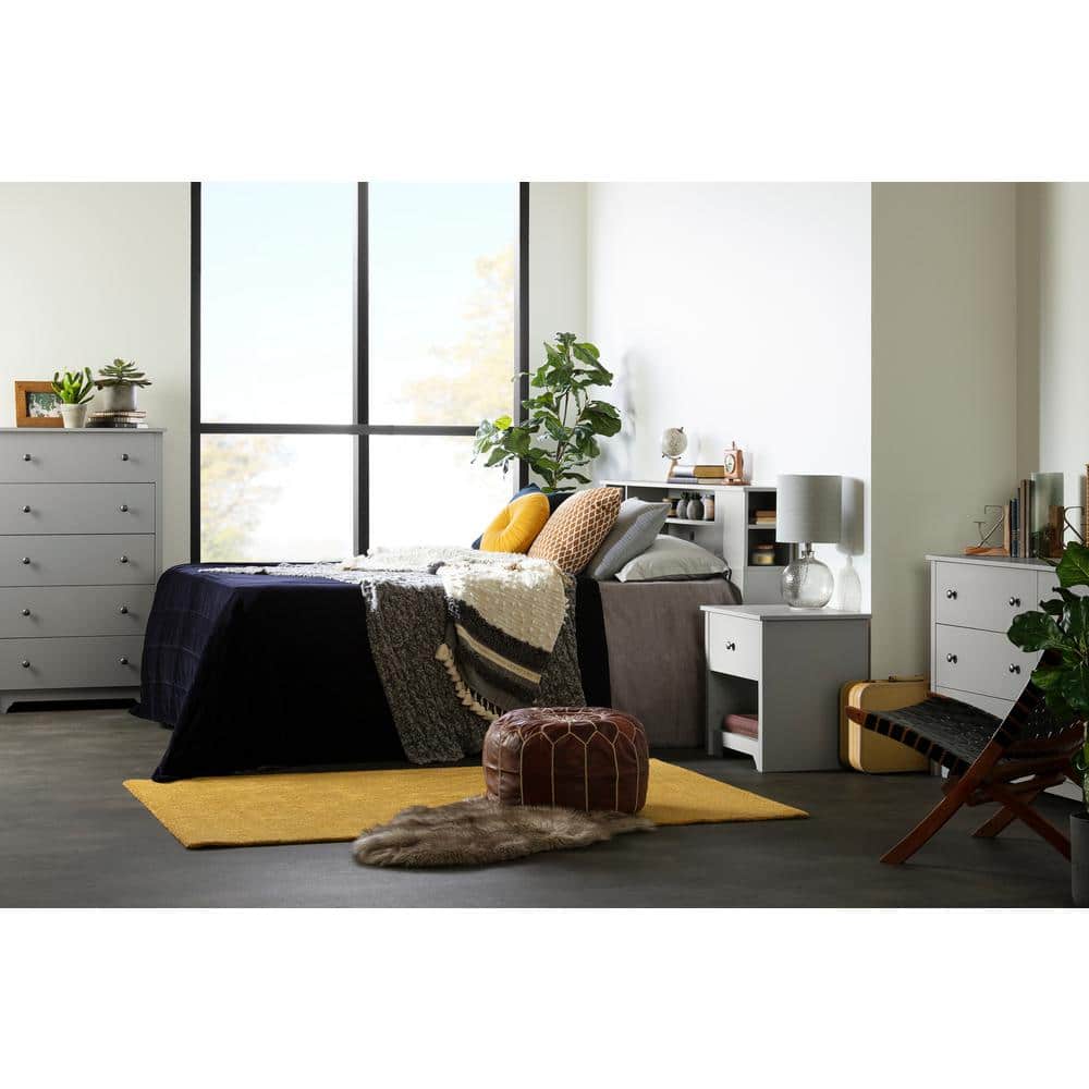 Vito Soft Gray 1-Drawer Nightstand with Open Storage