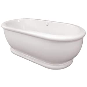 Domingo 5.5 ft. Acrylic Flatbottom Non-Whirlpool Air Bath Freestanding Bathtub in White