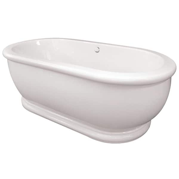 Hydro Systems Domingo 6 ft. Acrylic Flatbottom Non-Whirlpool Freestanding Bathtub in White