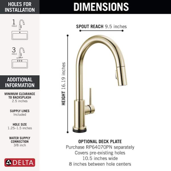 Delta Trinsic VoiceIQ Touch2O Touchless Polished Nickel 16.19 in