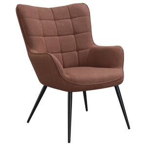 Isla Rust Upholstered Flared Arms Accent Chair with Grid Tufted