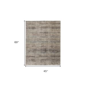 4 x 6 Gray and Ivory Abstract Area Rug
