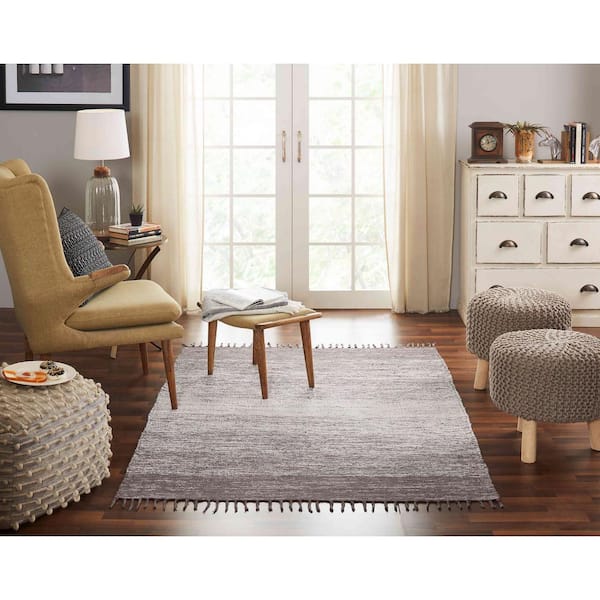 Cotton Ombre Grey 5 ft. x 7 ft. Area Rug