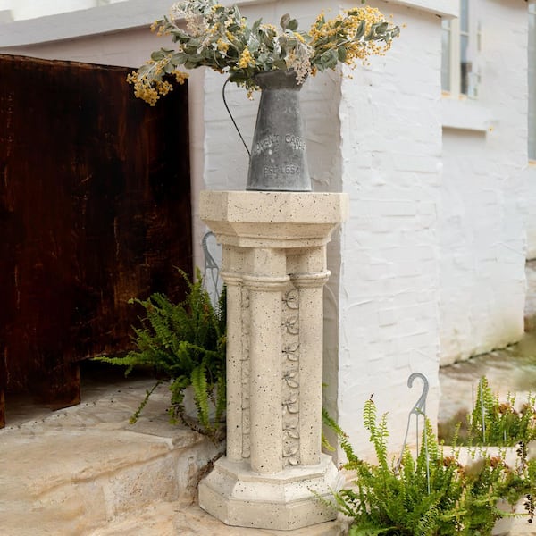 Aria 23.25 in. H Outdoor/Indoor Concrete MGO Classic Roman Column Plant Stand, Sand