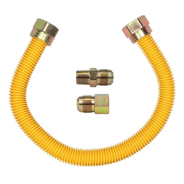 5/8 in. OD x 1/2 in. MIP x 1/2 in. FIP x 18 in. Stainless Steel Yellow Coated Gas Connector (164,200 BTU)