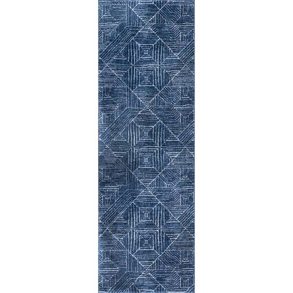 nuLOOM Kaleidoscope Contemporary Blue 3 ft. x 8 ft. Runner Rug RZSP04A