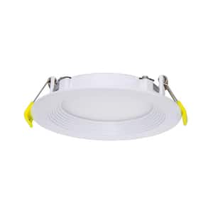 4 in. Selectable CCT Ultra-Slim Direct Fit Canless Integrated LED Recessed Light Trim for Shallow Ceiling Round Wet Loc