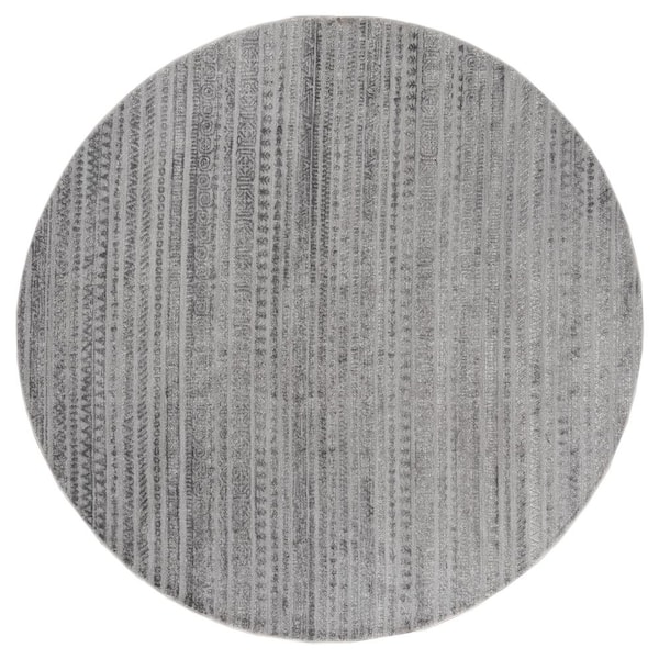 United Weavers Cascades Yamsay Grey 7 ft. 10 in. x 7 ft. 10 in. Round ...