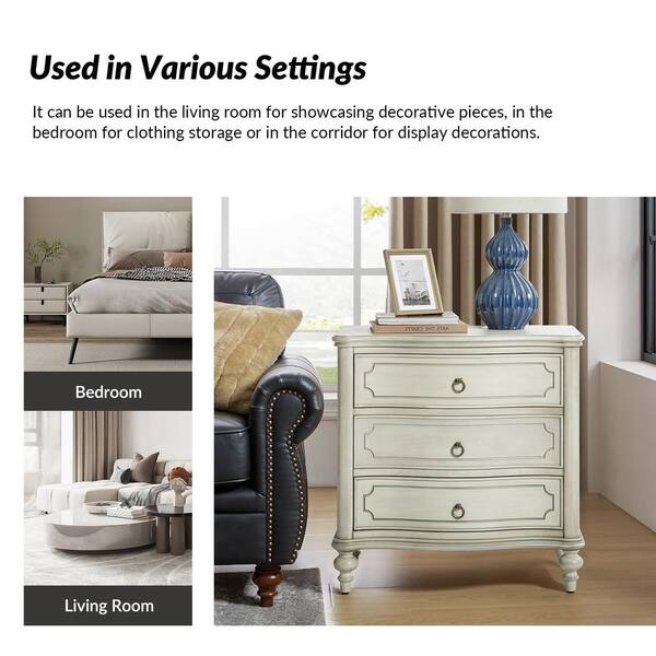 JAYDEN CREATION Egmund Set of 2 Traditional 3-Drawer