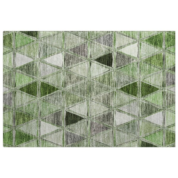 Dream Shag Premium Machine Washable Abstract ADS722 Aloe 2 ft. x 3 ft. Accent Rug