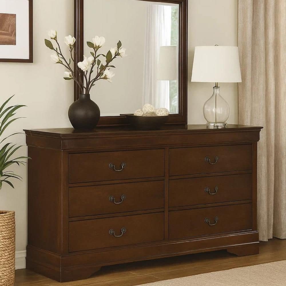 15.75 in. Brown 6-Drawer Wooden Dresser Without Mirror price history on PriceWatchPro