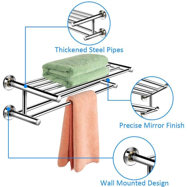 Stainless Steel Wall-Mounted Towel Holder & Paper Rack – pocoro