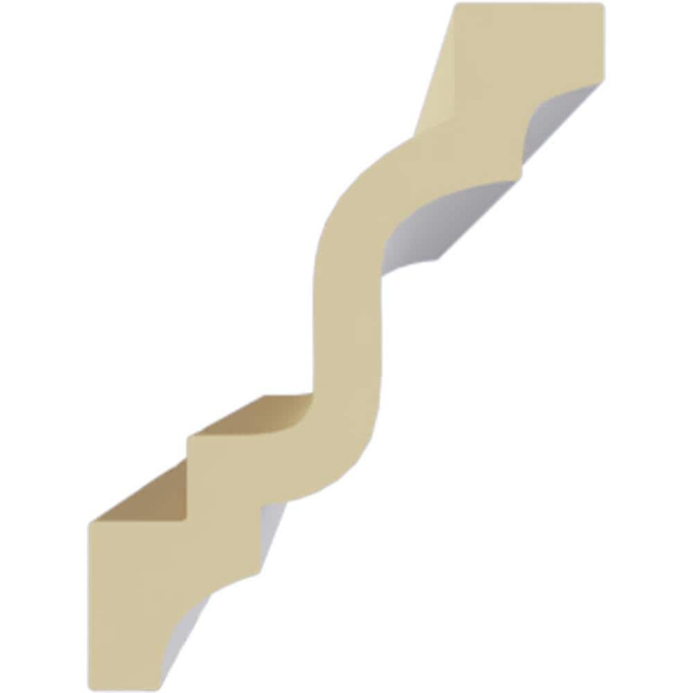 94.5" White Polyurethane Traditional Crown Moulding