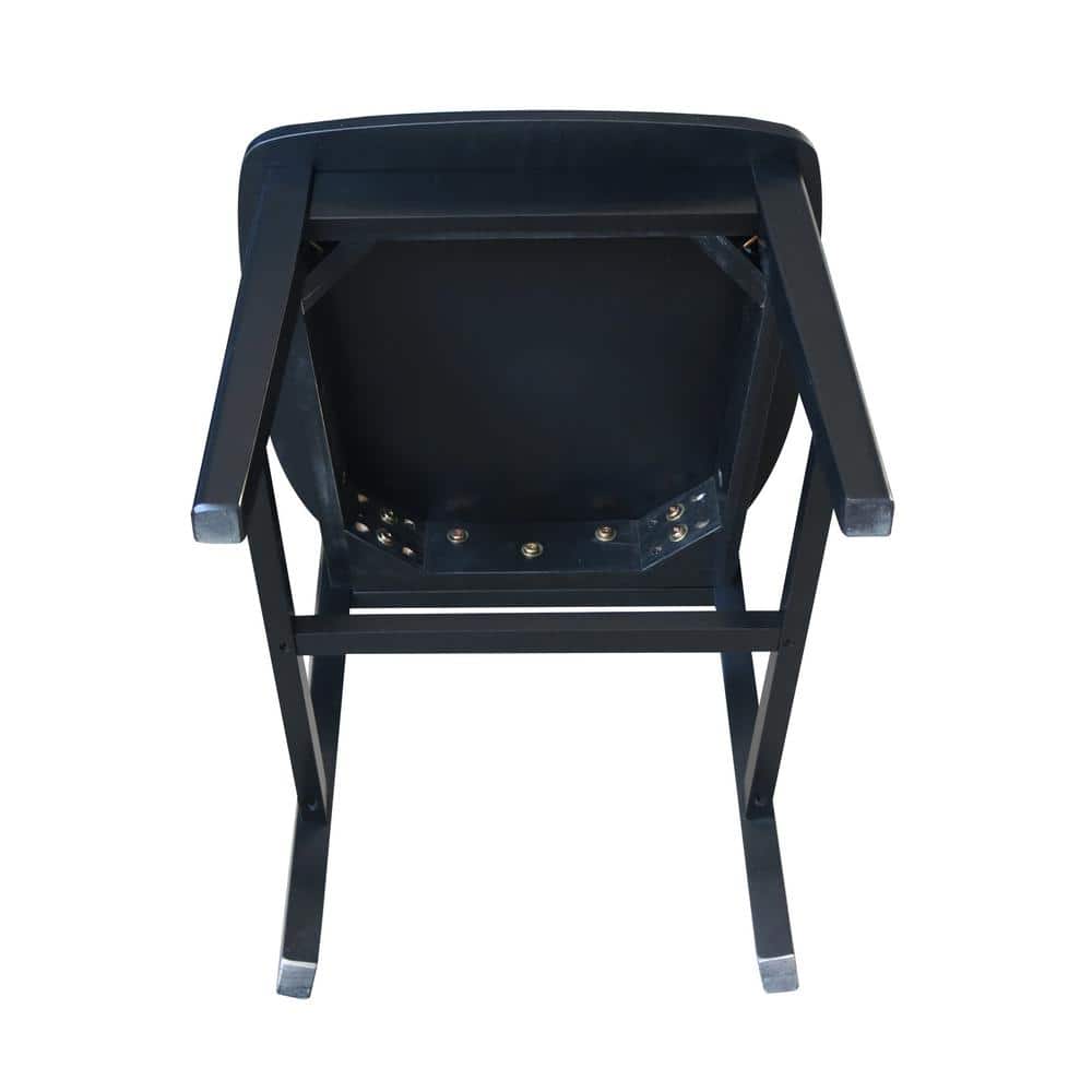 Elegant Mission High Slat Back Solid Wood Side Chair in Black - Set of 2