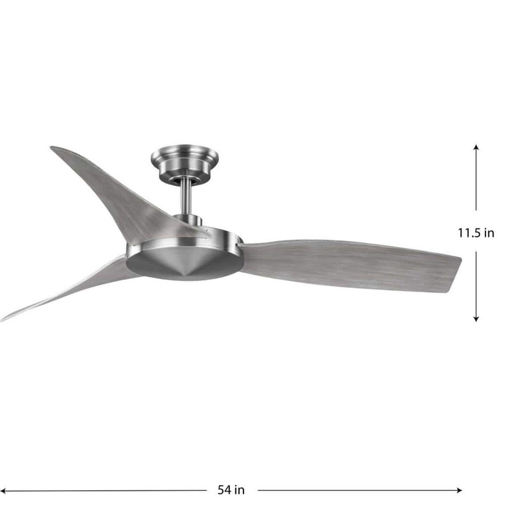 Spicer 54" Brushed Nickel Low Profile Ceiling Fan with Remote