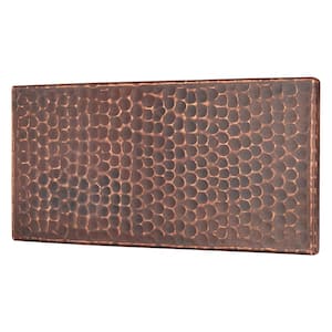 4 in. x 8 in. Hammered Copper Decorative Wall Tile in Oil Rubbed Bronze (8-Pack)