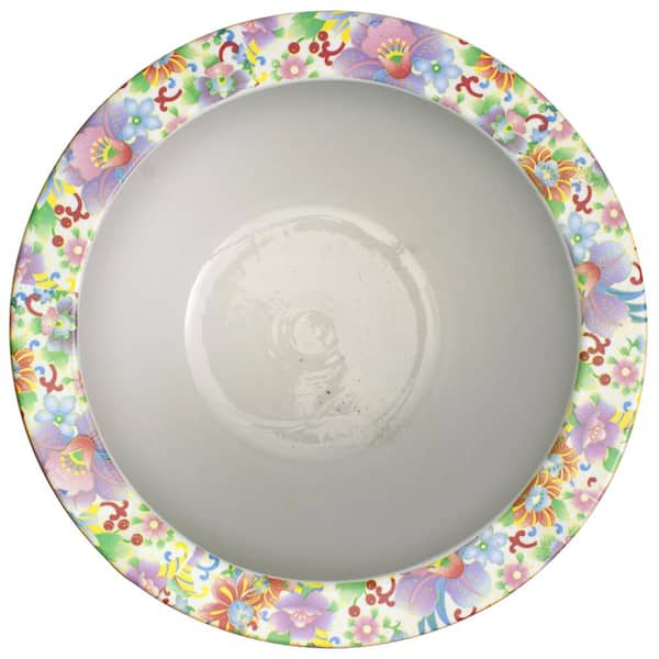 Oriental Furniture 16 in. Satsuma Birds & Flowers Porcelain