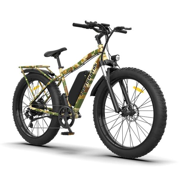 Unbranded 26 in. 750-Watt Fat Tire Electric Bike, Black and Khaki