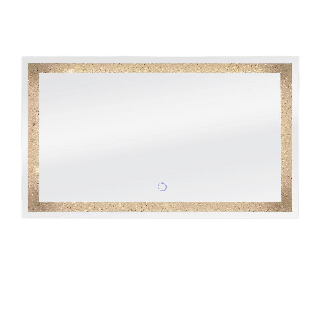 Edison Frameless Rectangular LED Bathroom Vanity Mirror, 60" x 35"