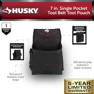 7 in. Single Pocket Tool Belt Pouch