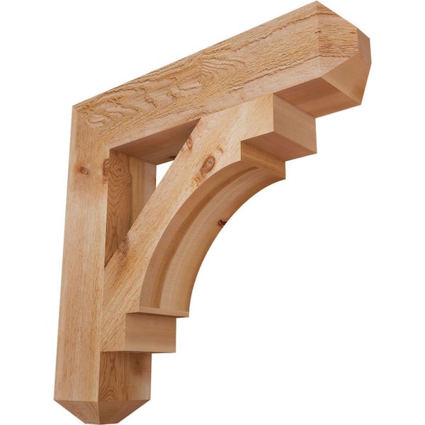 Ekena Millwork 6 in. x 30 in. x 30 in. Western Red Cedar Merced Craftsman Rough Sawn Bracket