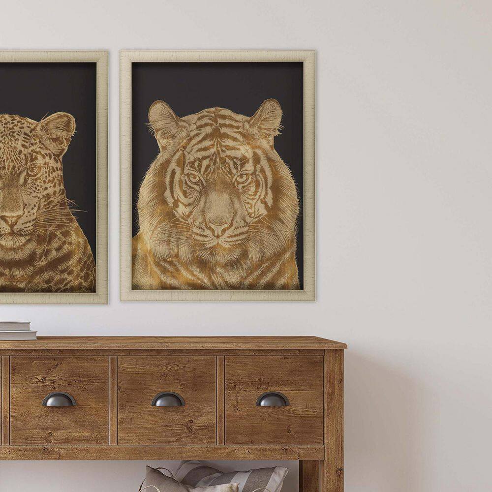 Leopard Portrait / Tiger Portrait by Francis 1 Piece Framed 1 Piece Animal Art Print 35 in. x 27 in. price history on PriceWatchPro