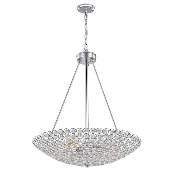 Decor Living Barclay 20 In 5 Light Chrome Crystal Chandelier 850gb 015 The Home Depot 5 Light Chrome Crystal Chandelier, Black Chrome Crystal Chandelier