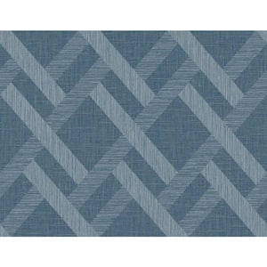 60.75 sq. ft. Nautica Linen Trellis Embossed Vinyl Un-Pasted Wallpaper Roll