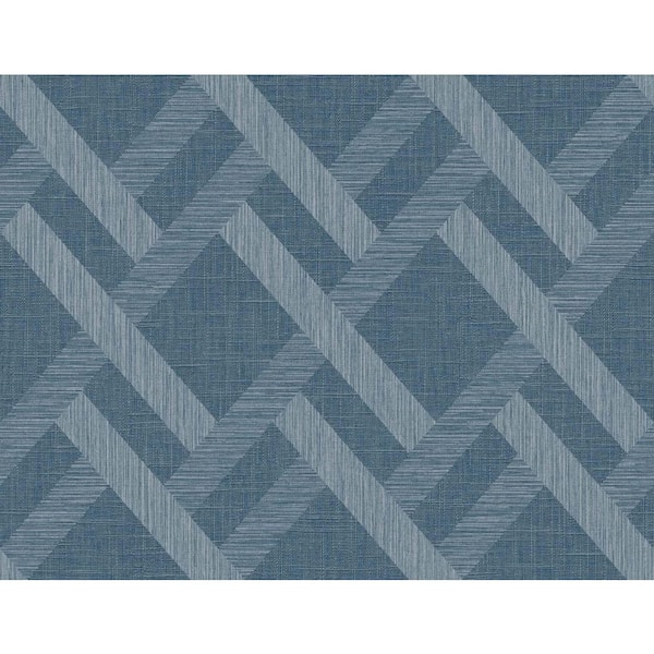 Seabrook Designs 60.75 sq. ft. Nautica Linen Trellis Embossed Vinyl Un-Pasted Wallpaper Roll