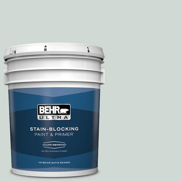 BEHR ULTRA 5 gal. #BIC-11 Serene Journey Extra Durable Satin Enamel Interior Paint & Primer