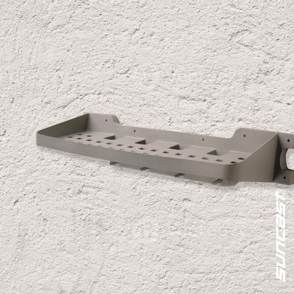 25 in. Wall Mount Utility Hook Plastic Storage Shelf with 30 lb. Capacity (6-pack)