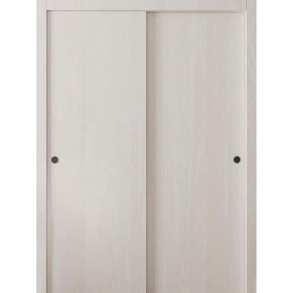 3011 36 in. x 96 in. Universal/Reversible Ash Franko Color Solid Core Wood Sliding Door Kit with Quick Assemble Jamb