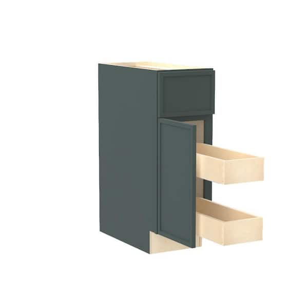 Home Decorators Collection Franklin 15 in. W x 24 in. D x 34.5 in. H Assembled Plywood Base Kitchen Cabinet in Verdant Green 2ROT Soft Close LH