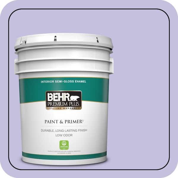 BEHR PREMIUM PLUS 5 gal. #630A-3 Weeping Wisteria Semi-Gloss Enamel Low Odor Interior Paint & Primer