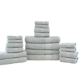 Spunloft 18-Piece Gray Solid Cotton Towel Set