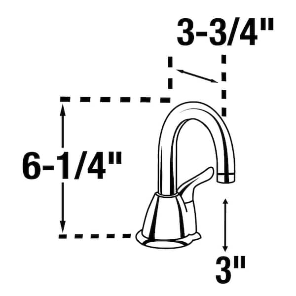 Invite HOT150 Series 1-Handle 6.25 in. Instant Hot Water Dispenser Tank with Faucet in Chrome