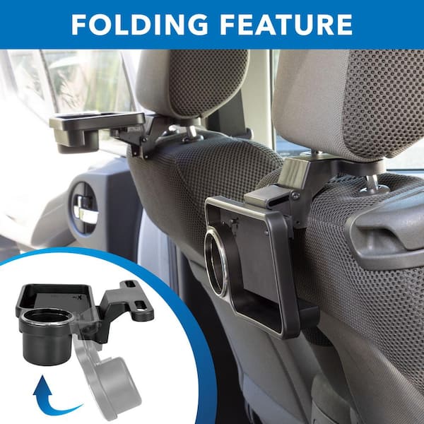 Mount-It! Headrest Cup Holder | Car Back Seat Organizer to Keep Kids  Entertained | Cup Holder Tray for Car Holds Drinks, Food & Phones, Tablets