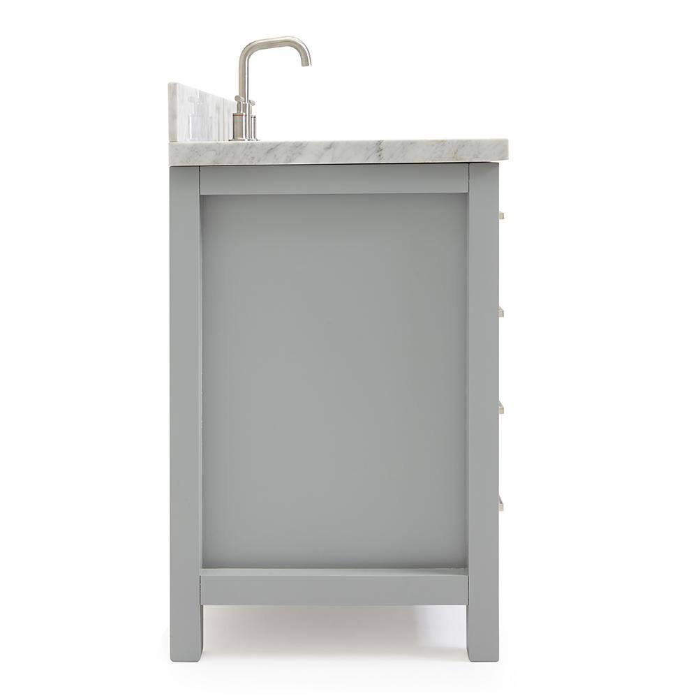 Grey Freestanding Vanity with Carrara Marble Top, 43-inch