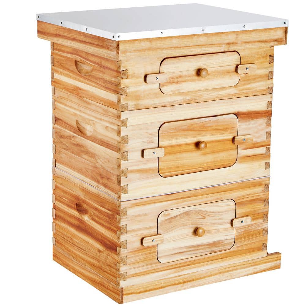 30-Frame Bee Hive Starter Kit, Beeswax-Coated Fir Wood, 2-Deepplus 1-Medium Boxes, Langstroth Design w/ Acrylic Windows price history on PriceWatchPro