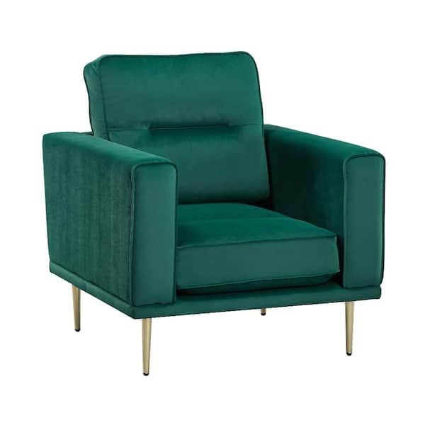 Lazzara Armando Green Velvet Arm Chair