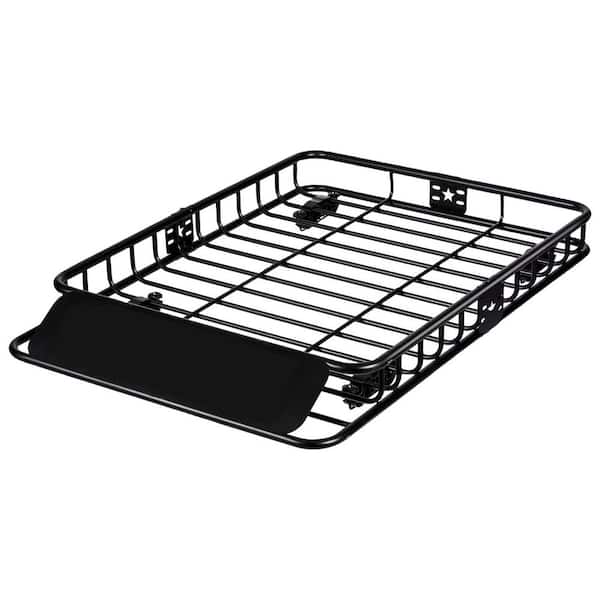 SKYSHALO Roof Rack Cargo Basket, 51 in. x 36 in. x 5 in. Rooftop Cargo Carrier W 15 cu. ft. Waterproof Cargo Bag, 200LBS Capacity
