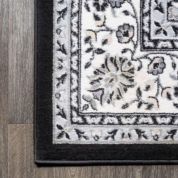 Zahir Tropical Floral Indoor/Outdoor Area Rug Cream/Gray/Black Beachcrest Home Rug Size: Rectangle 5' x 7