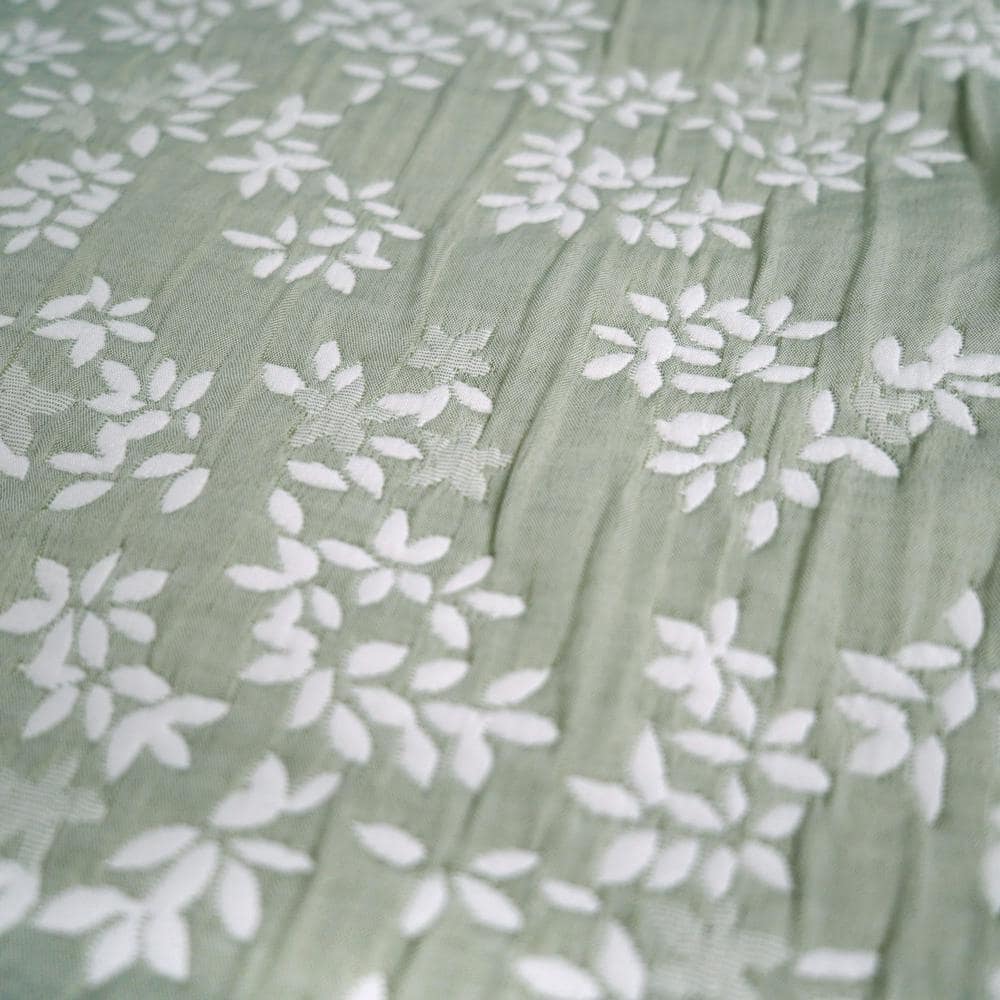 Desert Sage Floral Matelasse Reversible Full Quilt Set