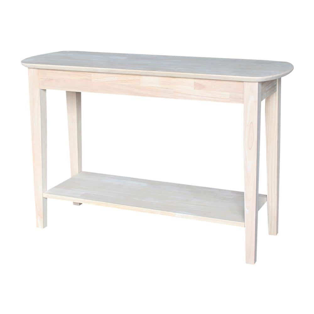 Unfinished Parawood Philips Oval Sofa Table with Storage