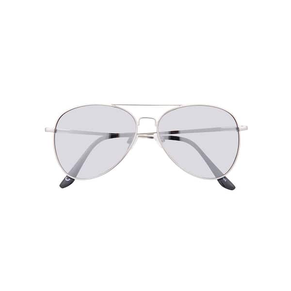 Silver Metal Textured Top Aviator Sunglasses
