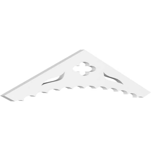 Ekena Millwork 1 in. x 36 in. x 7-1/2 in. (5/12) Pitch Wellington Gable Pediment Architectural Grade PVC Moulding