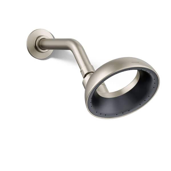KOHLER Statement VES 1-Spray Patterns with 1.5 GPM 6 in. Wall Mount Fixed Shower Head in Vibrant Brushed Nickel