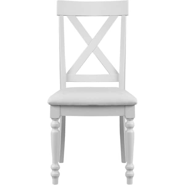 Camden Isle Philippe White Faux Leather Dining Chair Set of 2