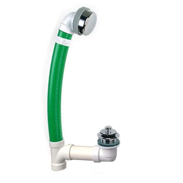 Watco Innovator Flex924 Flexible Bath Waste with Push Pull Bathtub Stopper and Innovator Overflow in Chrome Plated