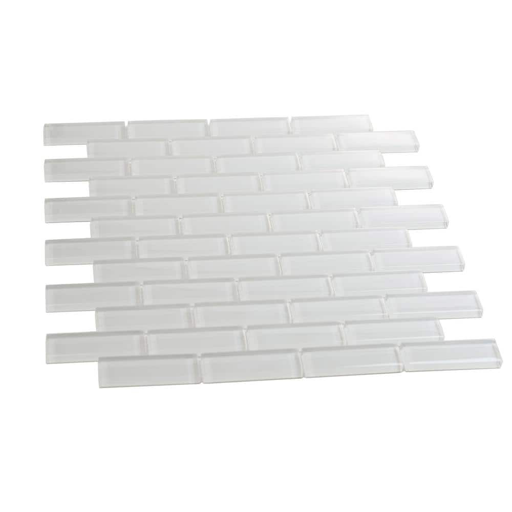 Apollo 11.9" White Glossy Glass Mosaic Tile for Walls and Floors